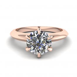 Round Diamond 6-prong engagement ring in Rose Gold