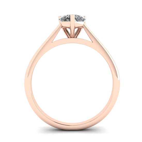 Classic Heart Diamond Solitaire Ring Rose Gold,  Enlarge image 2