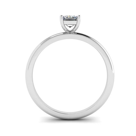 Emerald Cut Diamond Ring White Gold,  Enlarge image 2