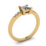 Princess Cut Diamond Ring with 3 Small Side Diamonds Yellow Gold, Image 4