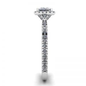 Princess-Cut Floating Halo Diamond Engagement Ring - Photo 2