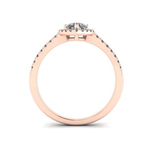 Heart Diamond Halo Engagement Ring Rose Gold - Photo 1