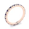 Riviera Pave Sapphire and Diamond Eternity Ring Rose Gold, Image 4