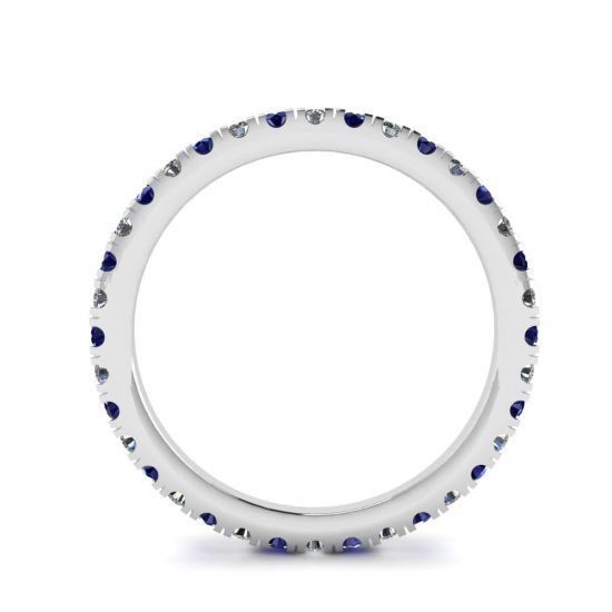 Riviera Pave Sapphire and Diamond Eternity Ring,  Enlarge image 2