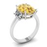 Oval Yellow Diamond with Side Half-Moon White Diamonds Ring White Gold, Image 4
