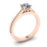 Asymmetrical Side Pave Engagement Ring Rose Gold, Image 4