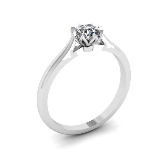 Lotus Diamond Engagement Ring - Photo 3