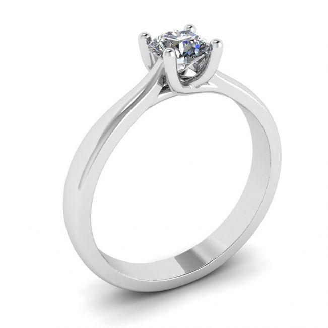 Crossing Prongs Ring with Round Diamond - Photo 3