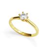 Crown diamond 6-prong engagement ring in yellow gold, Image 4