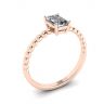 Bearded Ring with Emerald Cut Diamond Rose Gold, Image 4