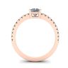 Princess Cut Diamond Ring with Side Pave in 18K Rose Gold, Image 2
