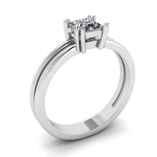 Contemporary Princess Cut Engagement Ring,  Enlarge image 4