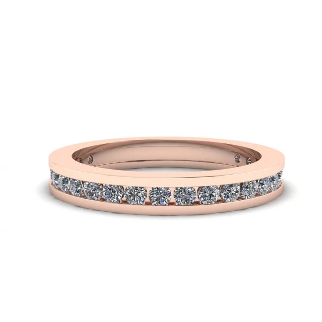 Channel Setting Eternity Diamond Ring Rose Gold