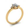 Oval Diamond with 3 Side Diamonds Ring Yellow Gold, Image 4