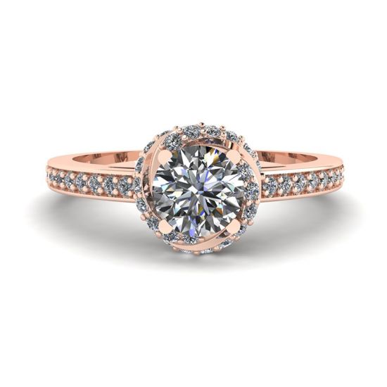 Rose Gold Ring with Diamonds, Image 1