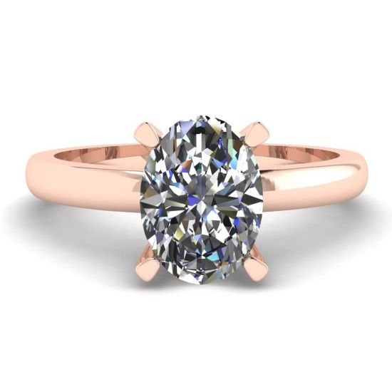 Oval Diamond Ring Rose Gold, Image 1