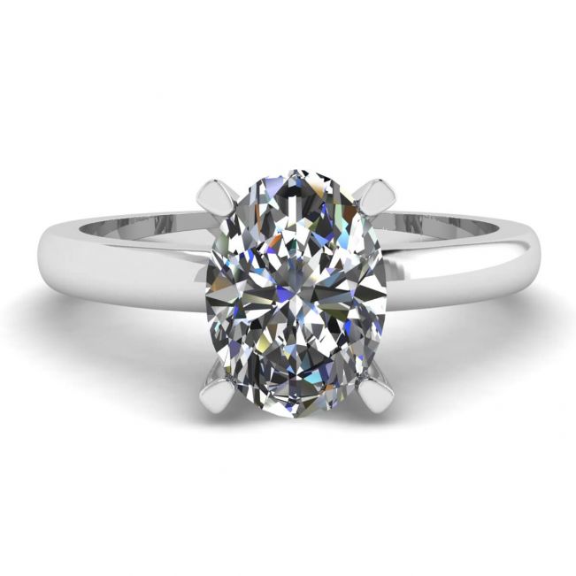 Oval Diamond Ring White Gold