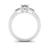 Oval Diamond Side Baguettes White Gold Ring, Image 2