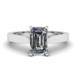 Rectangular Diamond Ring White Gold