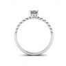 Oval Diamond on Beaded 18K White Gold Ring, Image 2