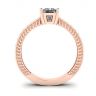 Oriental Style Princess Diamond Ring with Pave in 18K Rose Gold, Image 2