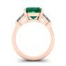 3 carat Emerald Ring with Side Diamonds Baguette Rose Gold, Image 2