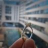 1.13 ct Oval Yellow Diamond Ring with Halo Rose Gold, Image 7