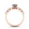 Oval Diamond Side Marquise and Round Stones Ring Rose Gold, Image 2