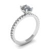 Oval Diamond Ring with Side Pave, Image 4