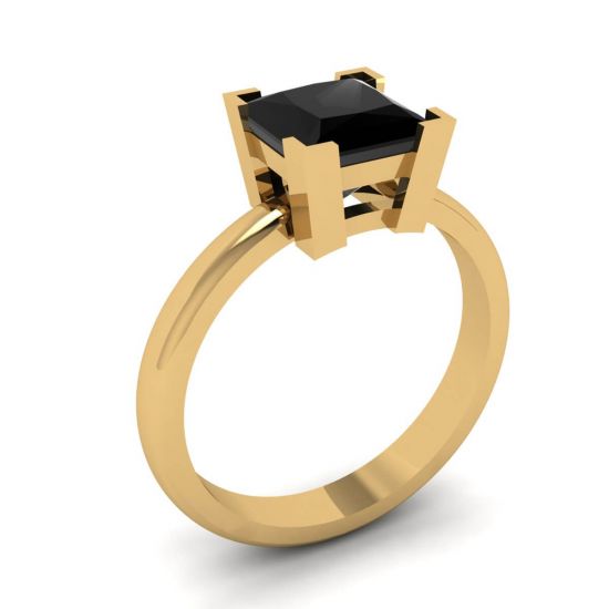 Black Diamond Ring Yellow Gold,  Enlarge image 4