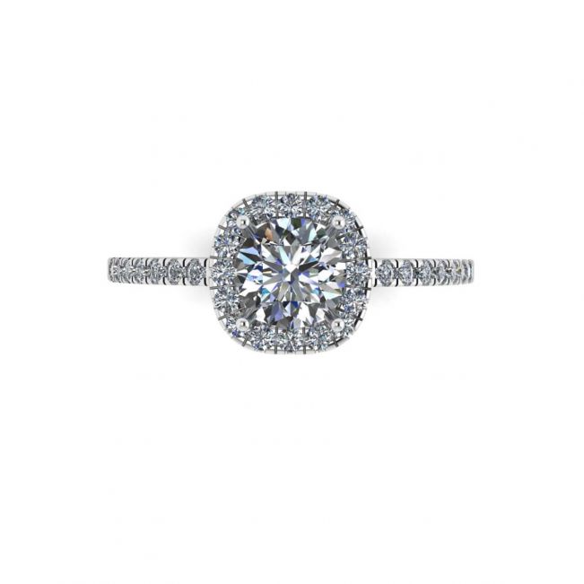 Cushion Style Round Diamond Ring