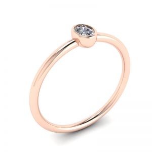 Oval Diamond Small Ring La Promesse Rose Gold - Photo 3