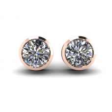 Round Diamond Studs Rose Gold