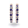 Diamond and Sapphire Hoop Earrings Rose Gold, Image 2