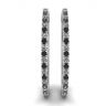 Hoop Black and White Diamond Earrings White Gold, Image 3