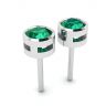 Emerald Stud Earrings in White Gold, Image 3
