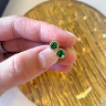 Emerald Stud Earrings in Rose Gold, Image 4