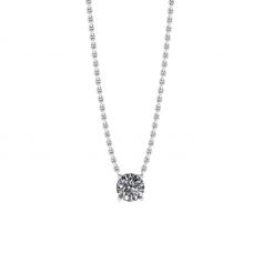 Classic Solitaire Diamond Necklace on Thin Chain