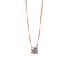 Classic Solitaire Diamond Necklace on Thin Chain Rose Gold, Image 2