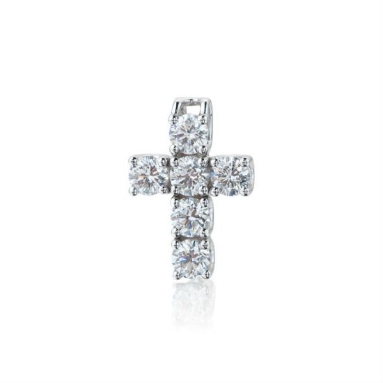 Cross Necklace with 6 diamonds, Enlarge image 1