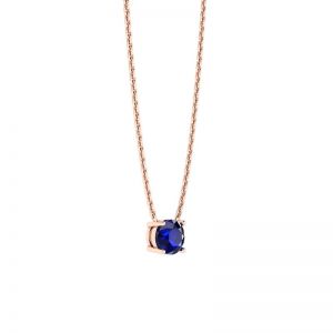 1/2 carat Round Sapphire on Rose Gold Chain - Photo 1