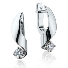 Small Earrings with 3 mm Diamond - Ruban Collection