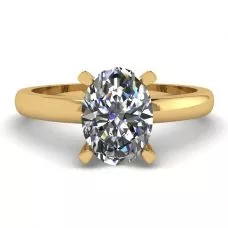 Oval Diamond Ring in 18K Yellow Gold