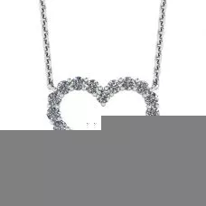 Diamond Heart Necklace in 18K White Gold