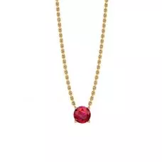 1/2 carat Round Ruby on Yellow Gold Chain